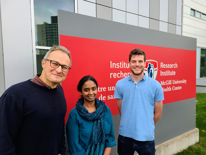 Maziar Divangahi, principal investigator, Nargis Khan, postdoctoral Fellow and first author of the study, Jeff Downey, PhD candidate and co-first author of the study